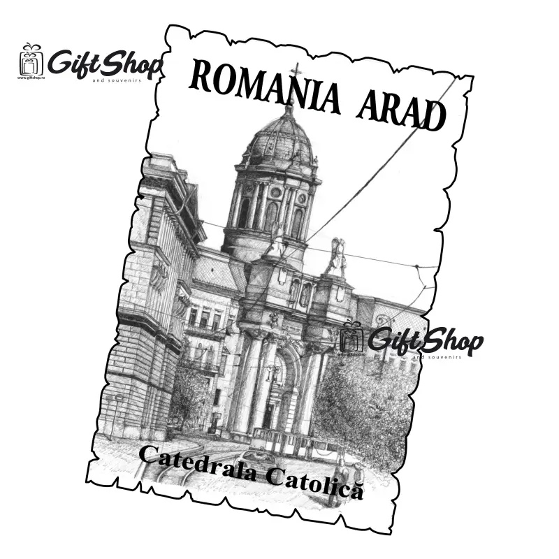 Arad, romania, catedrala catolica, magnet frigider  mgs010
